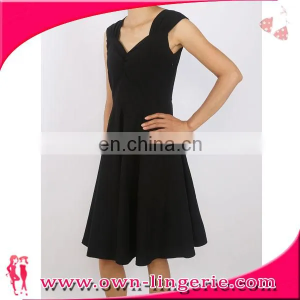New Design Short Cape Strap Women Solid Skater Casual Dress photo-2