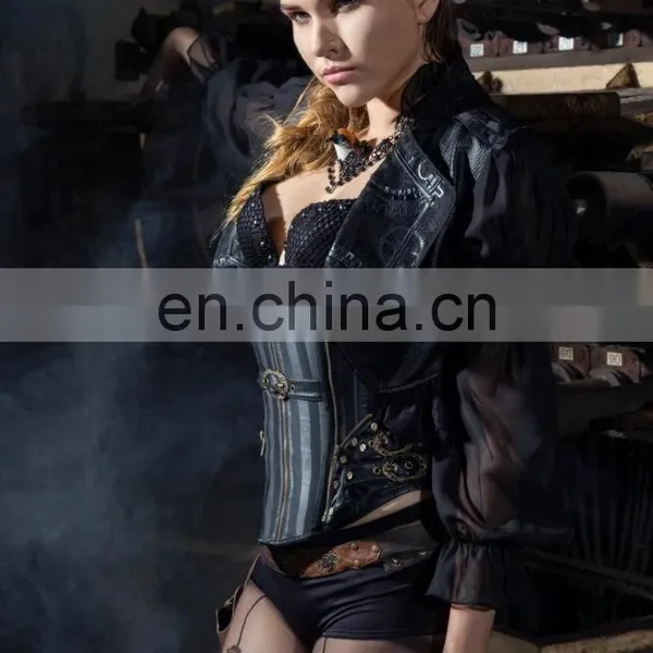 Gothic Steampunk Striped Corset With Soft Bones photo-5