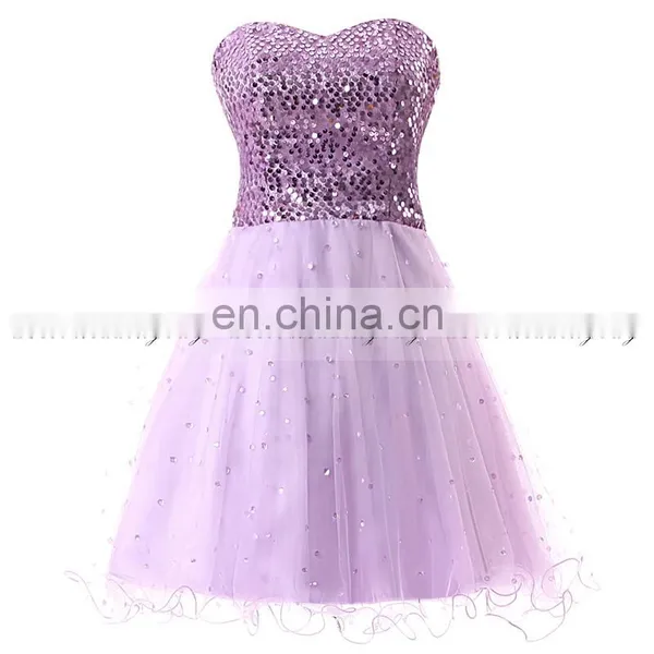Latest Youthful Sweetheart Sleeveless Lace-up Tulle Sequins Mini Homecoming Dresses SD032 photo-4