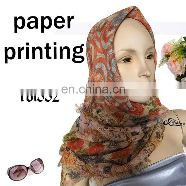 2017 European Fashion Paper Printing Digital Printing Polyester Scarf Factory Hot Sell Malaysia Hijab photo-2