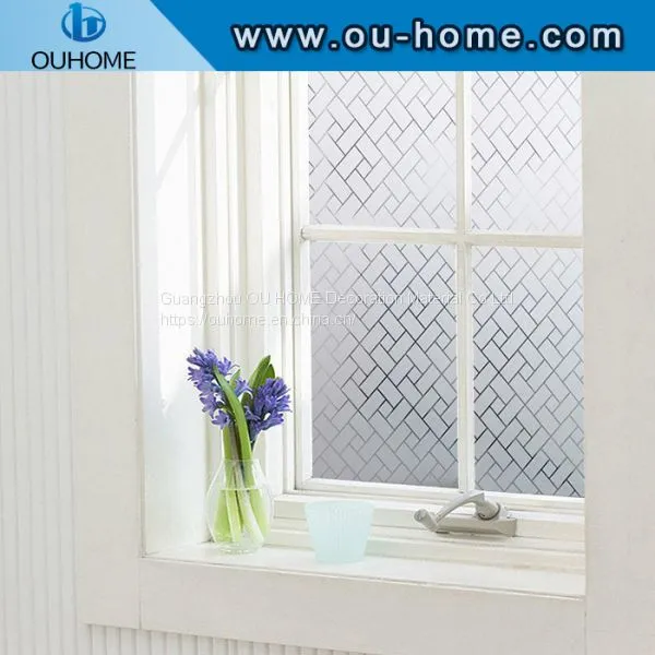 H082 Non-sticky Static Glass Window Sticker Office Meeting Room Privacy Glass Film Decorative Window Film photo-2