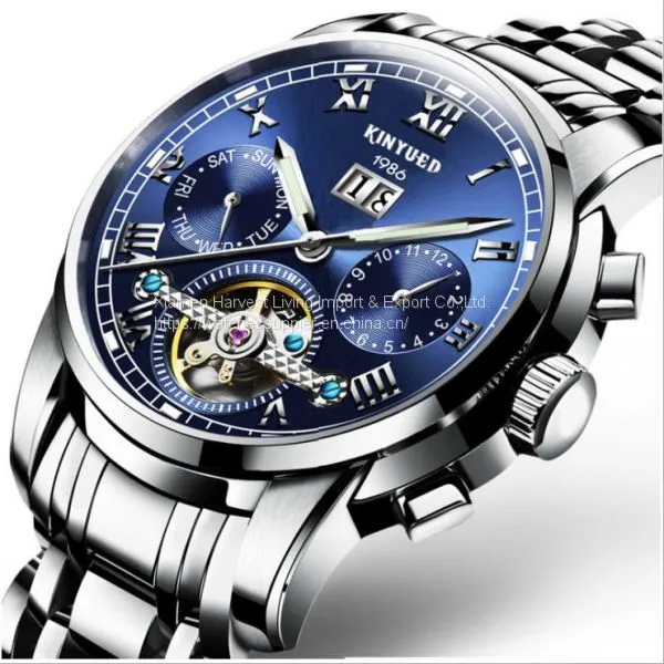 Wholesale Stainless Steel Tourbillon Automatic Mechanical Men Watches photo-2