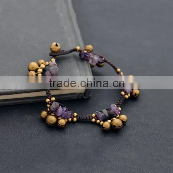 2016 Fashion Girls Tassel Bead Bracelet With Bell Custom Rope XE09-0221 photo-4