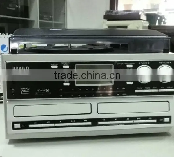 Good Price Turntable cd Radio Record Cassette Bluetooth USB SD Player for Sale