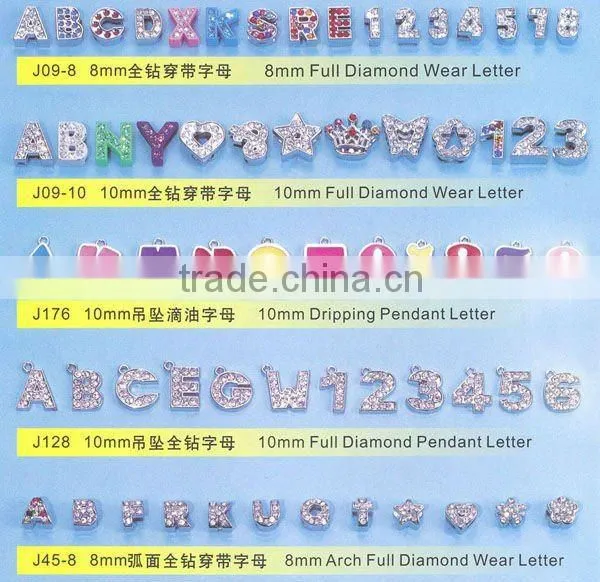 DIY Rhinestone Letter Slide Charm ( Product Catalog1-5)