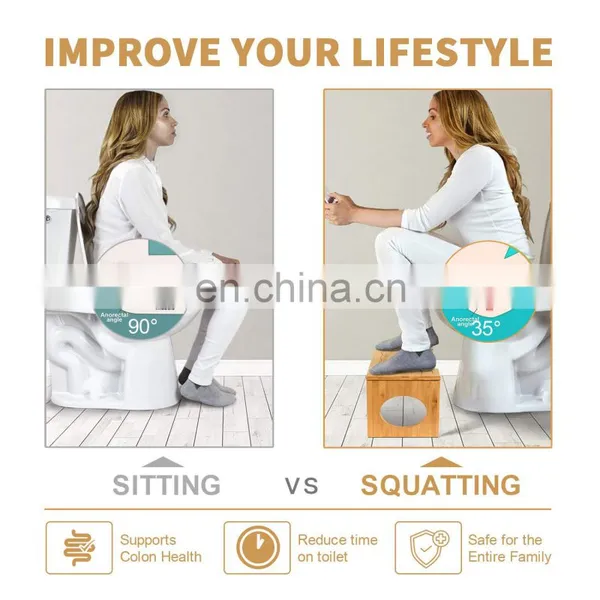 Bathroom Squatting Urinal Adjustable Bamboo Squatting Toilet Stool photo-4