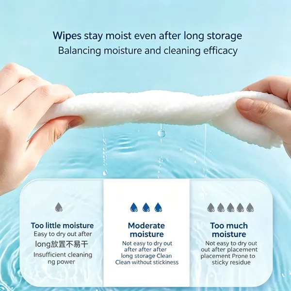 60 Sheets Large Purified Water Baby Hand & Mouth Wipes | Wholesale Infant Sanitary Wet Wipes Factory, Ready Stock photo-4