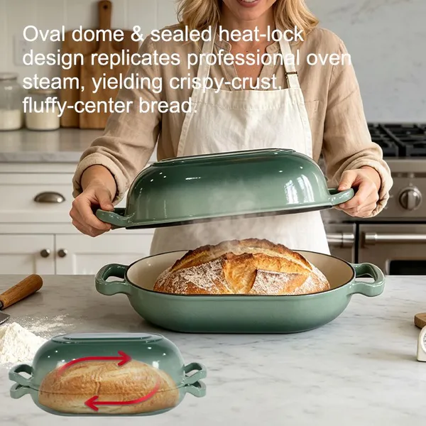 Private Label 2 in 1 Enameled Cast Iron Sourdough Bread Oven photo-3