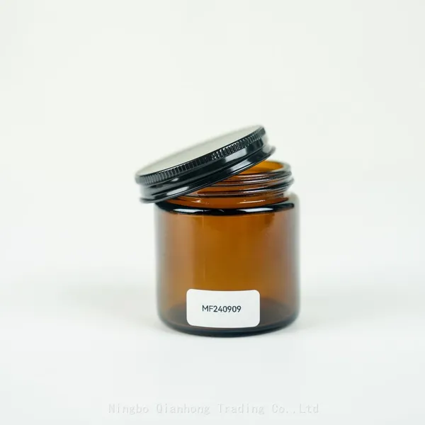 Wholesale Empty Amber Glass Candle Jars Car Diffuser Bottle Candle Holder With Aluminum Lid photo-5