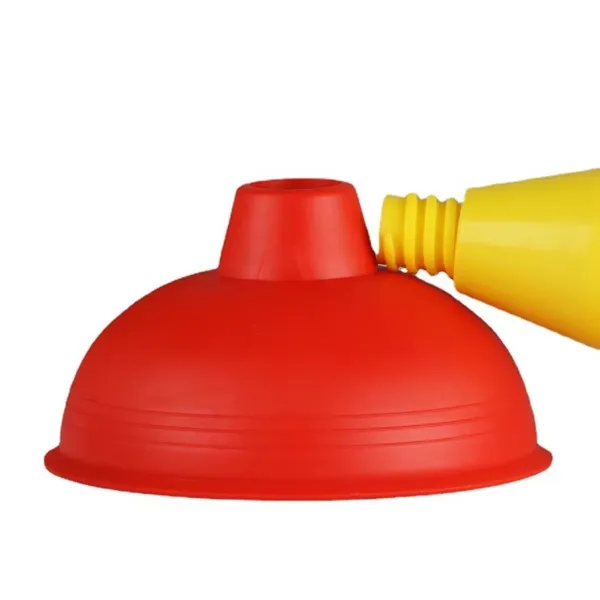 TPR Red Double-Headed Suction High-Pressure Air Toilet Plunger Model 829 Steel Pull Rod Household Kitchen Sink Drain photo-4
