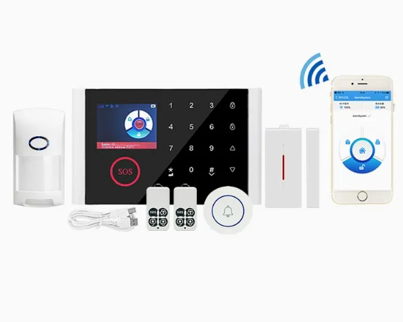 Dual-network intelligent WiFi home burglar alarm/wireless doorbell home security GSM alarm system（Wechat:13510231336）