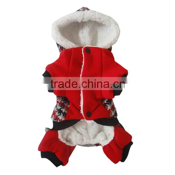 Nordic Style Plovers and Down Four Feet Warm Red Dog Clothing photo-3