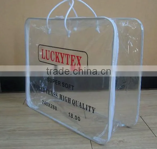 Manufacture Best Price High Quality Clear Vinyl PVC Zipper Blanket Packaging Bag With Handles photo-2