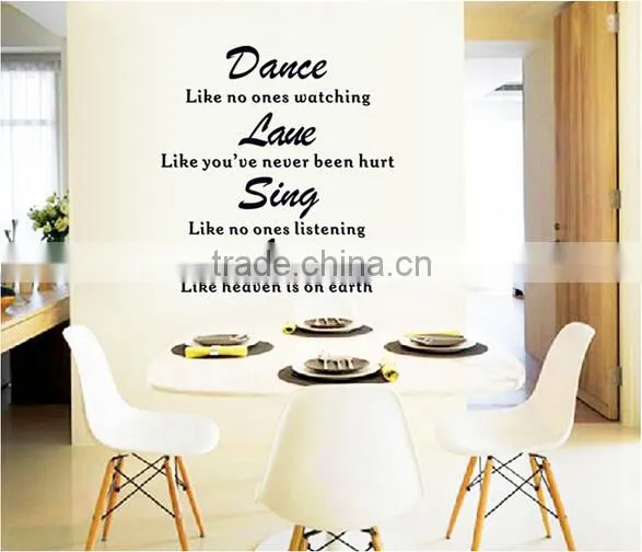 2016 ColorfulHall 100x150cm Handcraft Dancing Like no One is Watching Wall Decals Life Motto Dance Love Removable Wall Sticker photo-2