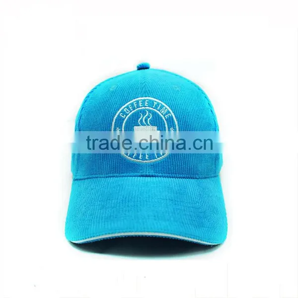 2016 Unstructured High Quality Custom Logo 6 Panel Corduroy Embroidery Curved Hats Corduroy Baseball Caps photo-2