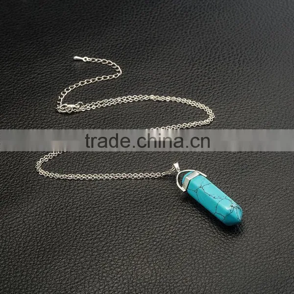 Bullet Shape Natural Stone Real Amethyst Necklaces Crystal Gem Stone Quartz Pendant Necklace For Female photo-4