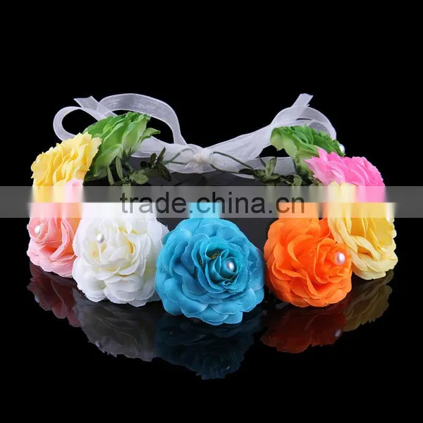 High Quality Kids Flower Headband Toddler Summer Flower Headband Kids Flower Crown Headband Wh-1755