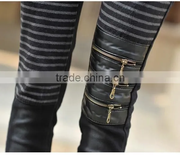 Sexy Women's Jeans Leather Detail Skinny Stretch Fashion Casual Pants Denim photo-6