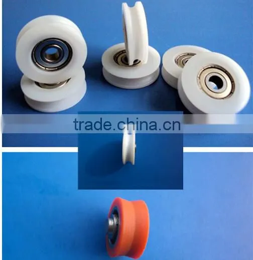 42-0050 Flat Blet Conveyor Drive v Ball Sliding Window Roller Wire u Groove Nylon Plastic Cable Rope Pulley Wheels With Bearings