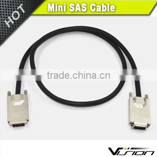 2m Zinc Alloy External CX4 Mini SAS SFF-8470 to SFF-8470 Infiniband Cable With Thumbscrews photo-2