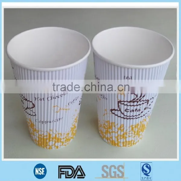 Corrugated Double Wall Ripple Paper Cup With Handle