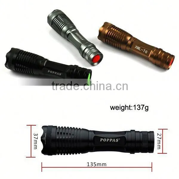 2015 Hot Sale S3 Aluminium Zoomable Flashlight Reinforced With 3AAA/1*18650 photo-2