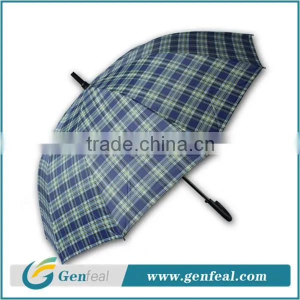 190T Polyester Checked Fabric Automatice Open the Big Umbrella for Two People