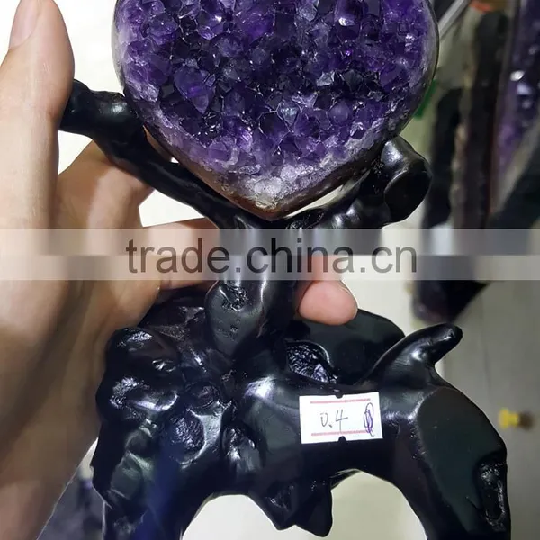 Natural Romantic Heart Shape Amethyst Geodes Purple Quartz Crystal Cluster photo-2