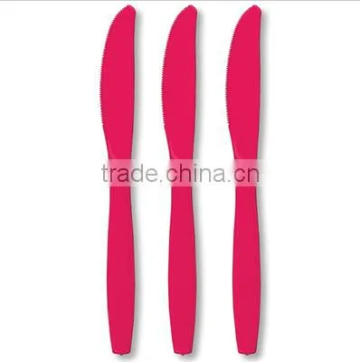 Bright Color Plastic Disposable Cutlery/colored Knife and Tray Set