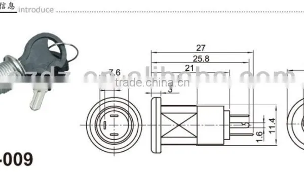12mm Key Selector Switch,key Switch 12v,metal Touch Key Switch photo-4
