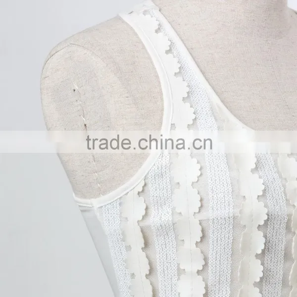 F5S15312 Fashion Paillette Tank Top For Women photo-4