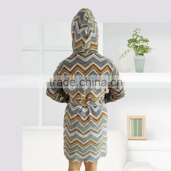 Kevince Women Flannel Pyjama Robe Wave AOP Printed Knitting MOQ 1000pcs OEM Factory Directly photo-4