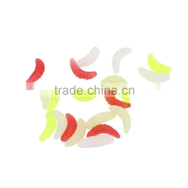 100Pcs 2cm 0.5g Artificial Soft Fishing Lures Lifelike Simulation Worm Maggot Grub Shape Baits Fishy Smell photo-3