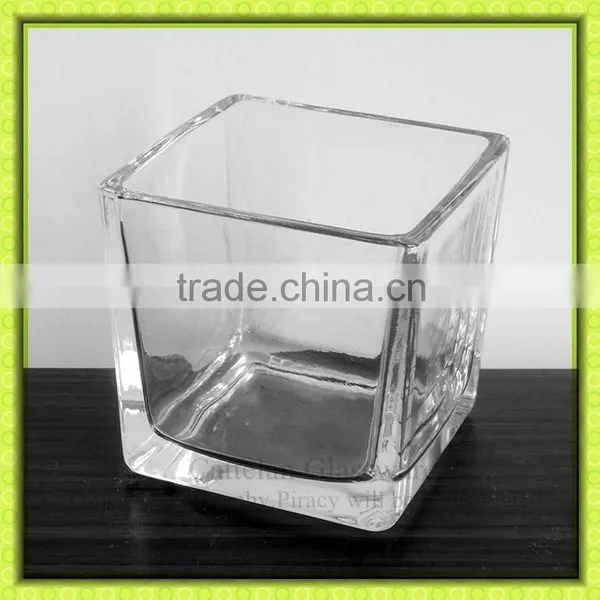 G365 Anhui Cattelan Glassware Factory Glass Material Square Vase for Fresh Flower for Home Decoration photo-2