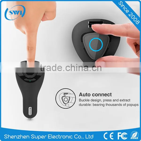 New Arrival!Mini-Wireless 4.0 Bluetooth 2 in 1 Design Vortex Car Charger+Earphone Earbud Headset Headphone