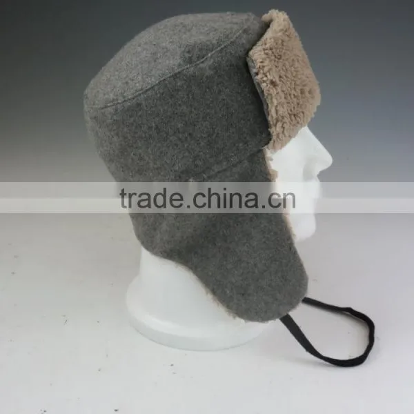 Fleece Winter Hat With Leather Patch photo-5