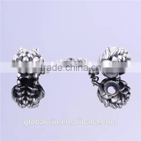Rubber Stopper Safty Chain Wholesale Engravable Custom Charms 925 Silver Beads Charm photo-4
