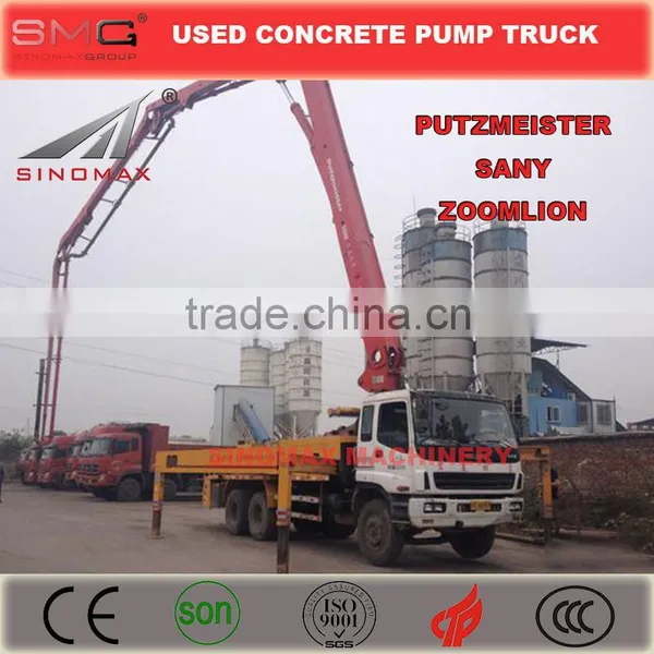 Used/Second Hand Putzmeister/Sany/Zoomlion 37m - 70m Concrete Boom Pump Truck