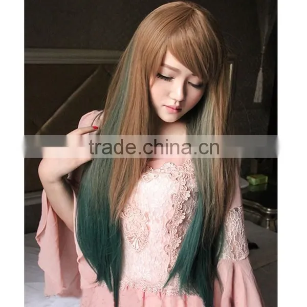 Wholesale Girl Long Straight Hair Mixed Color Wigs Factory Price Wigs photo-4
