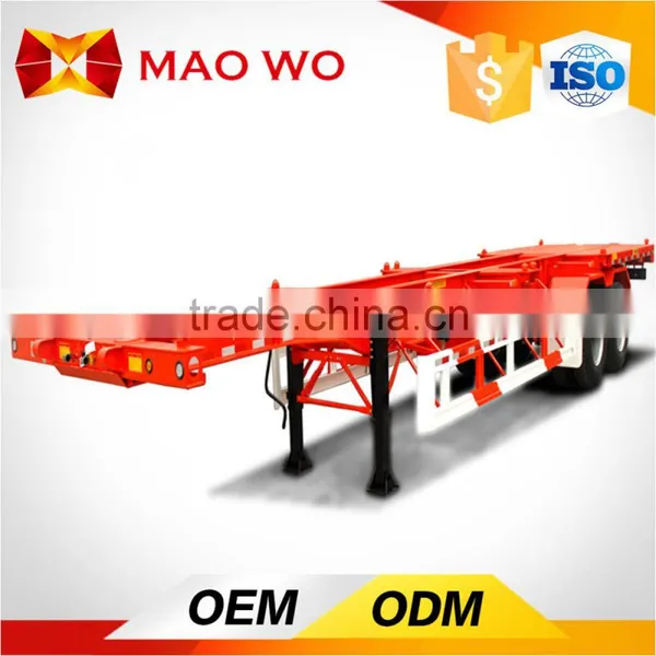 Plate Semi Trailer and Tri-axle 20ft Flatbed Trailer With Container Lock for Sale photo-3