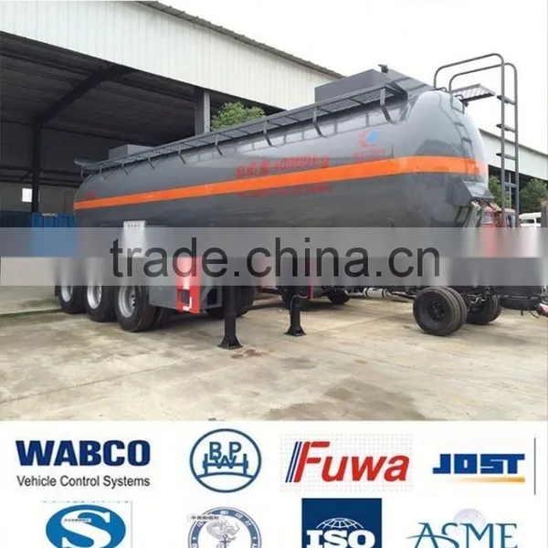 China Carbon Steel 40m3 Liquid Chemical Tanker Semi Trailer photo-4