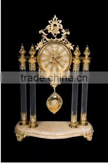 Creative Classic 24k Gold Plated Wall Clock, Crystal and Copper Mounted Wall Hanging Clock photo-2