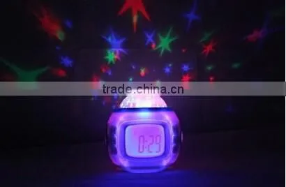LED Projector Night Light for Babies and Kids as Gifts and Presents Large LCD Alarm Clock photo-2