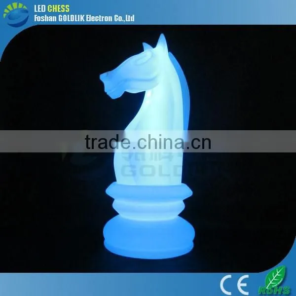Wireless Remote Control Big Show Plasic Large Decorative RGB Color Horse Illuminated Chess Set photo-3
