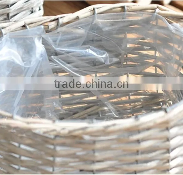 Wicker Material Decorative Flower Baskets With Plastic Liner photo-5