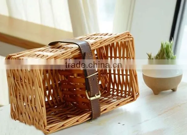 Wholesale China Factory Export Cheap Mini Willow Wicker Empty Picnic Basket for Two Person photo-5