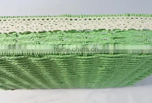 Decorative Handwoven Divided Paper Rope Tableware Basket photo-4