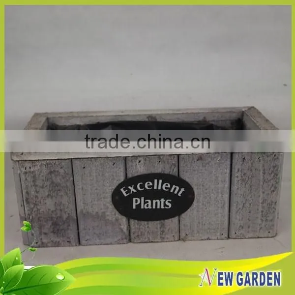 Eco-friendly Retangle Wooden Planter ,Handmade Slat Wood Basket photo-6