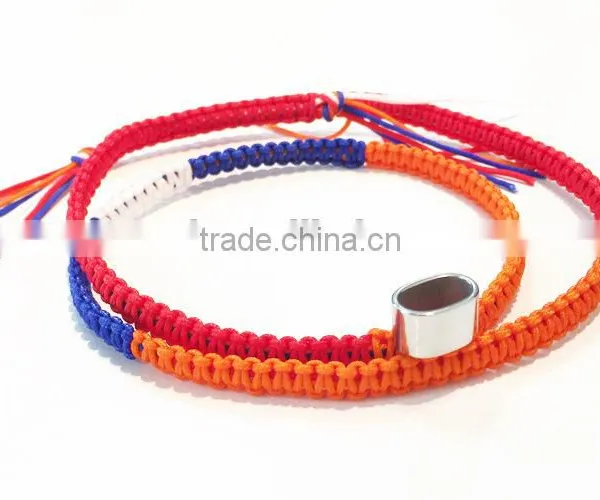 Red White Blue Orange Color Cord Handwoven Macrame Wrap Bracelet Braided Friendship Bracelet photo-5