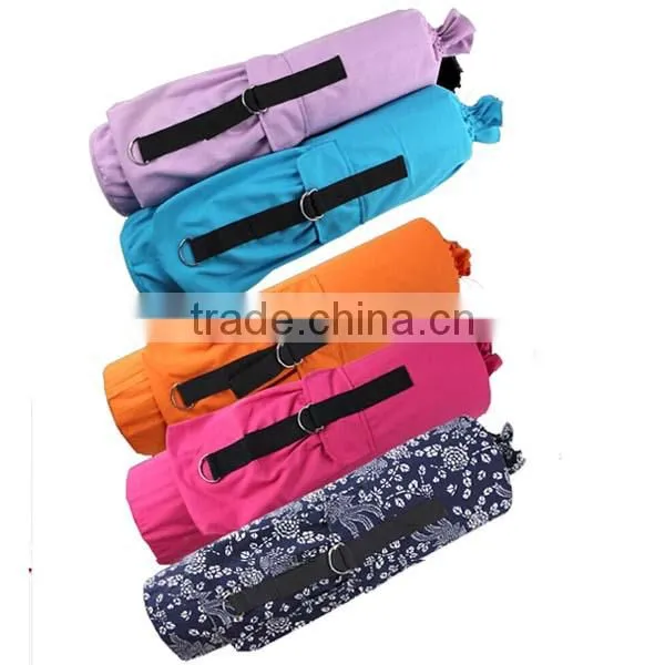 Large Capacity Drawstring Cotton Yoga Mat Bag for Shoulder Carring photo-2